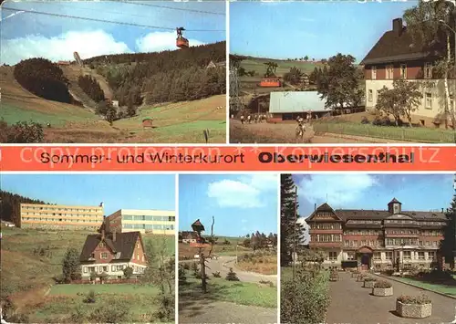 Oberwiesenthal Erzgebirge Sprungschanzen Seilbahn Hotel Bergfrieden Jugendherberge Karl Liebknecht Teilansicht Erholungsheim Aktivist Kat. Oberwiesenthal