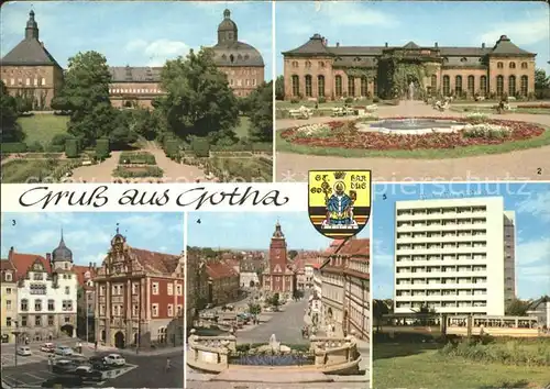 Gotha Thueringen Schloss Friedenstein Orangerie Rathaus Am Markt Hochhaus am Leninplatz Kat. Gotha