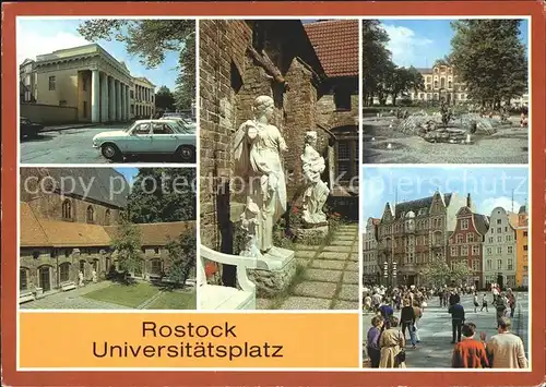 Rostock Mecklenburg Vorpommern Neue Wache Torsi Klosterinnehof Brunnen der Lebensfreude Universitaetsplatz Kat. Rostock