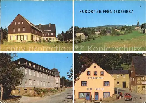 Seiffen Erzgebirge FDGB Erholungsheim Berghof Teilansicht Erzgebirgs Spielzeugmuseum Erbgericht Kat. Kurort Seiffen Erzgebirge