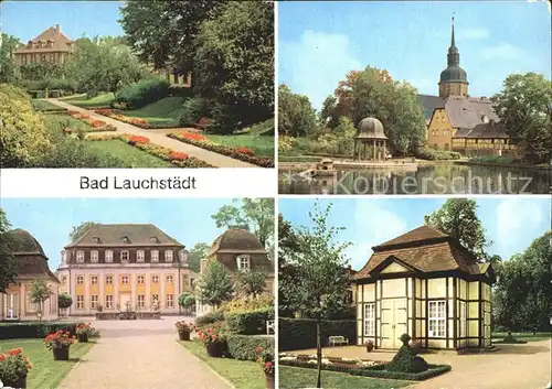 Bad Lauchstaedt Am Schlossgraben Parkteich Teichlaube Amtshaus Kirche Kursaal Herzogspavillon Kat. Bad Lauchstaedt