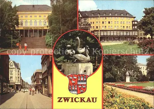 Zwickau Sachsen Pionierhaus Wilhelm Pieck Ringkaffee Schwanenbrunnen Plauensche Str Stadtpark Kat. Zwickau