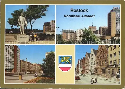 Rostock Mecklenburg Vorpommern Hermann Duncker Platz Fischerbastion Lange Str Wokrenterstr  Kat. Rostock