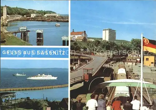 Sassnitz Ostseebad Ruegen Fischereihafen MS Sassnitz Blick vom Faehrschiff Kat. Sassnitz