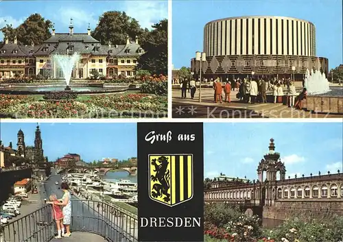Dresden Schloss Pillnitz Bergpalais Filmtheater Prager Strasse Bruehlsche Terrasse Zwinger Kronentor Kat. Dresden Elbe