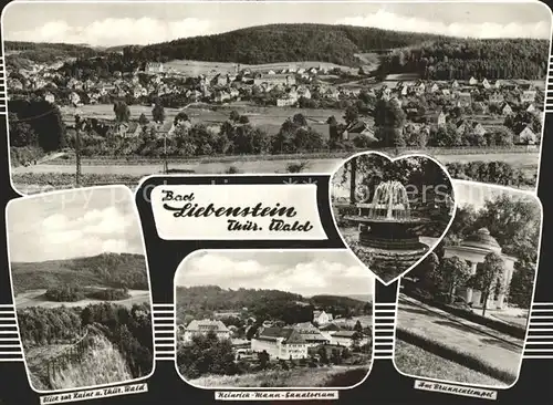 Bad Liebenstein Panorama Ruine Heinrich Mann Sanatorium Brunnentempel Kat. Bad Liebenstein