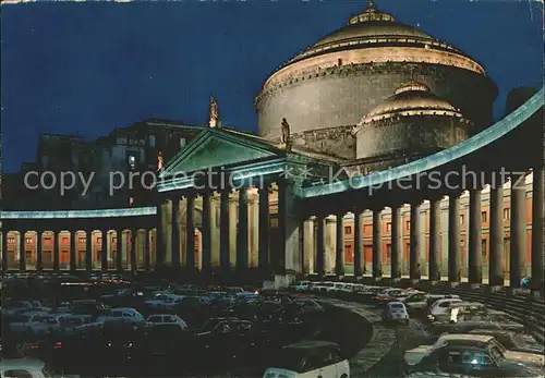 Napoli Neapel Heiliger Francesco Platz bei Nacht Kat. Napoli