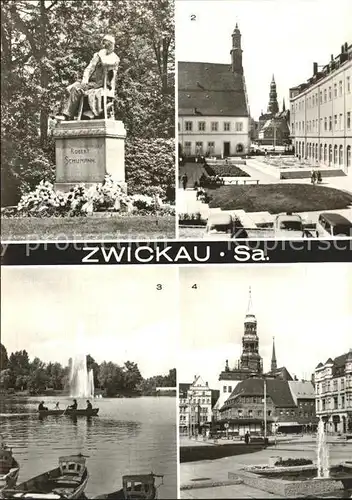 Zwickau Sachsen Robert Schumann  Denkmal Neuberinplatz Schwanenteich Kat. Zwickau