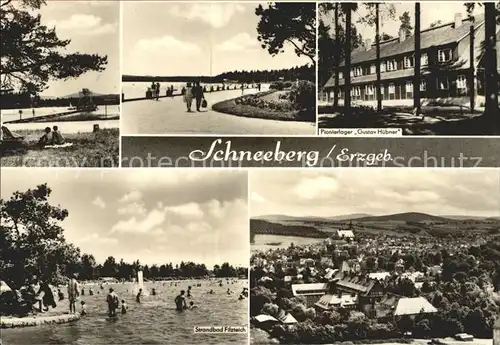 Schneeberg Erzgebirge Strandbad Filzteich Pionierlager Gustav Huebner Kat. Schneeberg