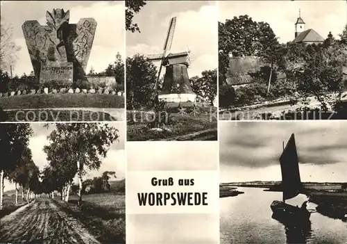 Worpswede Windmuehle Denkmal Segelboot  Kat. Worpswede