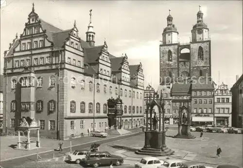 Wittenberg Lutherstadt Markt Rathaus Stadtkirche  Kat. Wittenberg