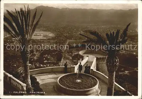 Palermo Sicilia Palmen Brunnen  Kat. Palermo