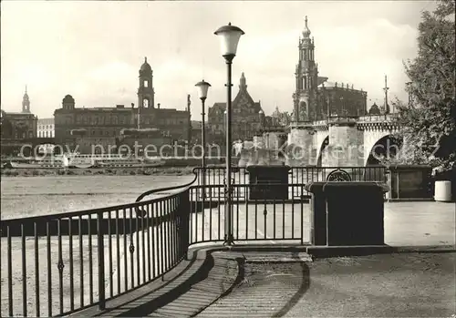 Dresden Bruehlsche Terrasse Kathedrale  Kat. Dresden Elbe