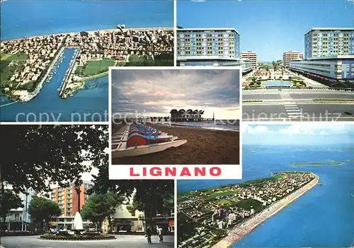 Lignano Fliegeraufnahme Darsena Piazza Fontana Hafen Kat. Lignano