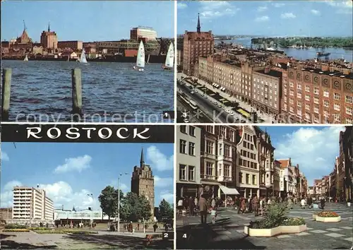 Rostock Mecklenburg Vorpommern Hafen Interhotel Warnow Kroepeliner Tor und Strasse Lange Strasse Kat. Rostock