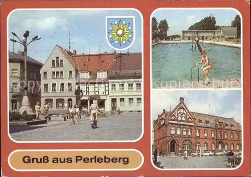 Perleberg Markt Freibad Post Kat. Perleberg