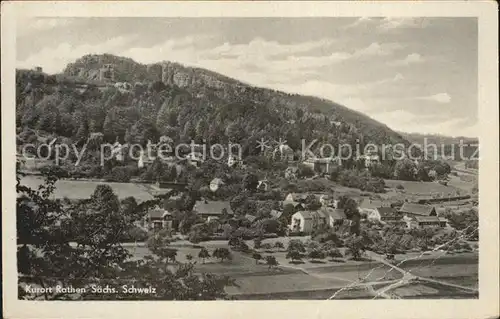 Rathen Saechsische Schweiz Gesamtansicht Kurort Elbsandsteingebirge Kat. Rathen Sachsen