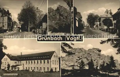 Gruenbach Vogtland Falkensteiner Strasse Wendelstein Felsen FDGB Erholungsheim Kat. Gruenbach Vogtland