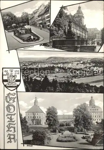 Gotha Thueringen Wasserkunst Marktplatz Brunnen Gesamtansicht Schloss Wappen Kat. Gotha