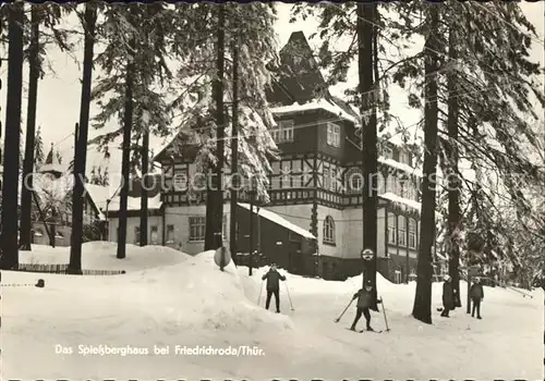 Friedrichroda Spiessberghaus im Winter Wintersportplatz Kat. Friedrichroda