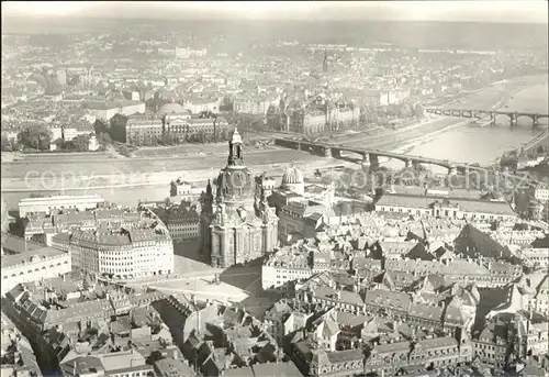 Dresden Blick ueber Neumarkt Frauenkirche Neustadt vor Zerstoerung 1945 Kat. Dresden Elbe