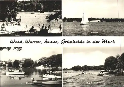 Gruenheide Mark Wald Wasser Sonne Moellensee Werlsee Loecknitz Peetzsee Segelboot Motorboot Kat. Gruenheide Mark