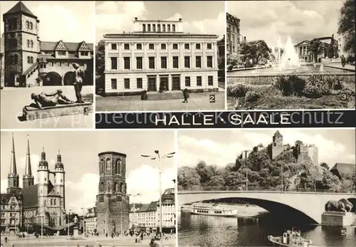 Halle Saale Burghof Moritzburg Martin Luther Universitaet Theater des Friedens Marktplatz Burg Giebichenstein Kat. Halle