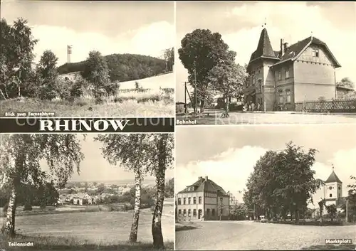 Rhinow Fernsehturm Bahnhof Marktplatz Kirche Kat. Rhinow