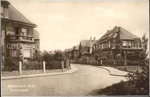 Reichenbach Vogtland Strassenpartie Gartenstadt Trinks Postkarte Kat. Reichenbach