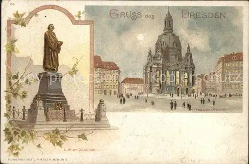 Dresden Lutherdenkmal Frauenkirche Reichspost Kat. Dresden Elbe