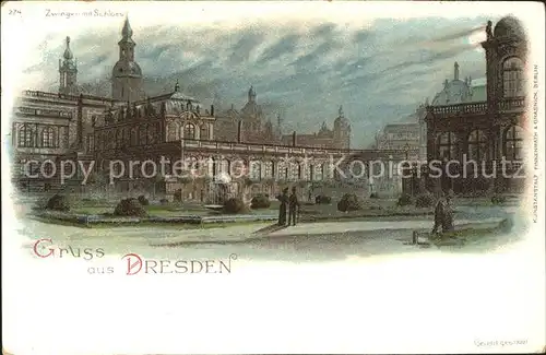 Dresden Zwinger und Schloss Kat. Dresden Elbe