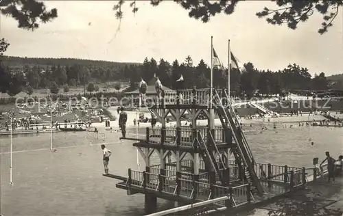 Reichenbach Vogtland Freibad Sprungturm Kat. Reichenbach