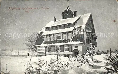 Eibenstock Wandererheim Bielhaus Winterpanorama Kat. Eibenstock
