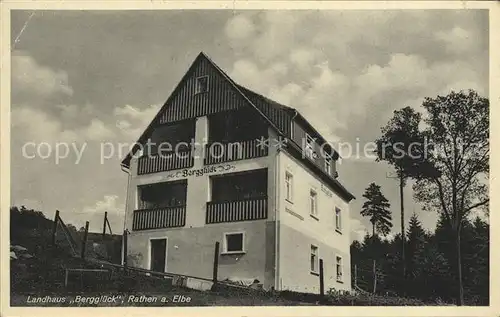 Rathen Saechsische Schweiz Landhaus Bergglueck Kat. Rathen Sachsen