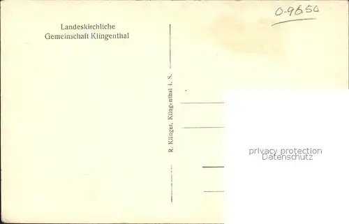 Klingenthal Vogtland Landeskirchliche Gemeinschaft Kat. Klingenthal Sachsen