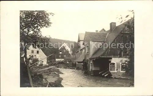 Johanngeorgenstadt Ortspartie bei Hochwasser Kat. Johanngeorgenstadt