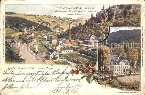 Globenstein Holzwarenfabrik Globensteiner Tal Kat. Breitenbrunn Erzgebirge