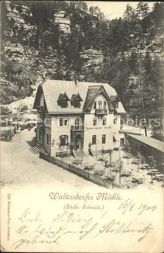 Porschdorf Waltersdorfer Muehle Polenztal Felsen Elbsandsteingebirge Kat. Porschdorf