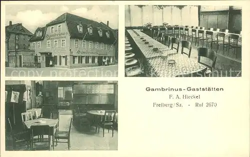 Freiberg Sachsen Gambrinus Gaststaetten Kat. Freiberg