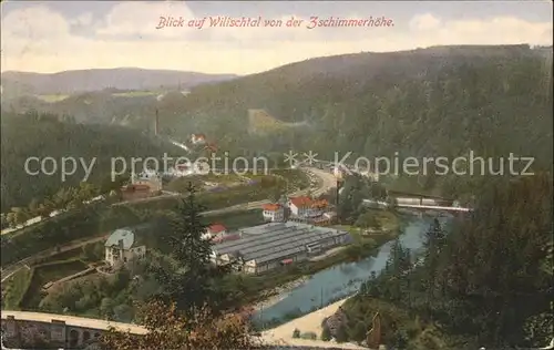 Wilischthal Panorama Blick von der Zschimmerhoehe Kat. Zschopau