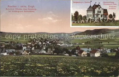 Raschau Bahnlinie Werdau Aue Annaberg Gruenstaedtel Georgenburg Kat. Raschau Erzgebirge