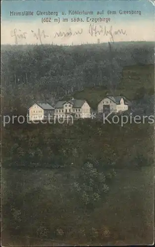 Schneeberg Erzgebirge Heimstaette Gleesberg Koehlerturm auf dem Gleesberg Kat. Schneeberg