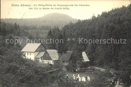 Schandau Bad Roellig Muehle im Krippengrund Kat. Bad Schandau