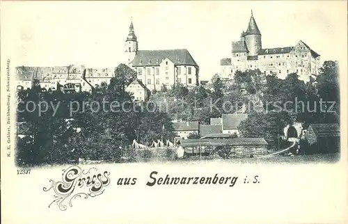 Schwarzenberg Erzgebirge Kirche Schloss Reichspost Kat. Schwarzenberg