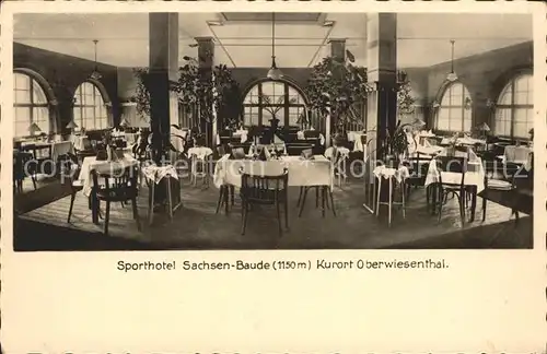 Oberwiesenthal Erzgebirge Sporthotel Sachsenbaude Restaurant Kurort Kat. Oberwiesenthal