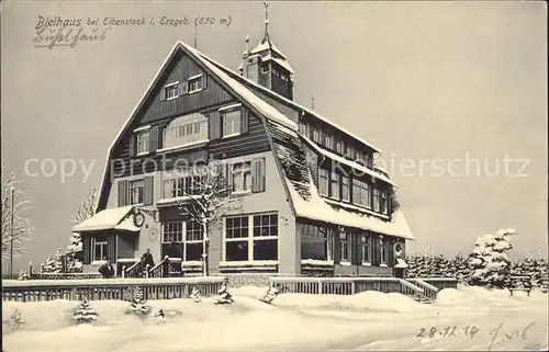 Eibenstock Wandererheim Bielhaus im Winter Kat. Eibenstock