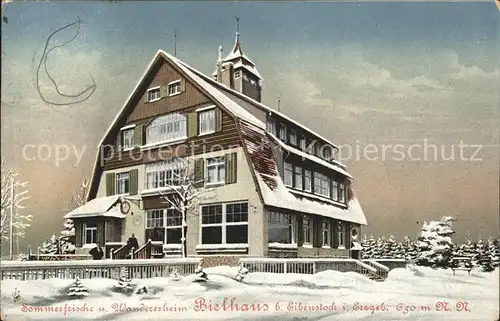 Eibenstock Wandererheim Bielhaus im Winter Kat. Eibenstock