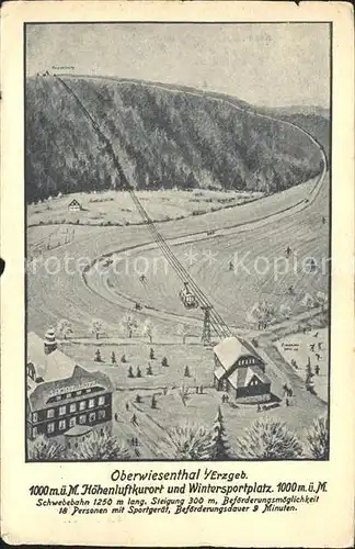 Oberwiesenthal Erzgebirge Hoehenluftkurort Wintersportplatz Schwebebahn Kat. Oberwiesenthal