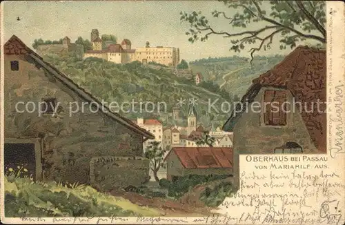 Passau Veste Oberhaus von Mariahilf aus Kuenstlerkarte Kat. Passau