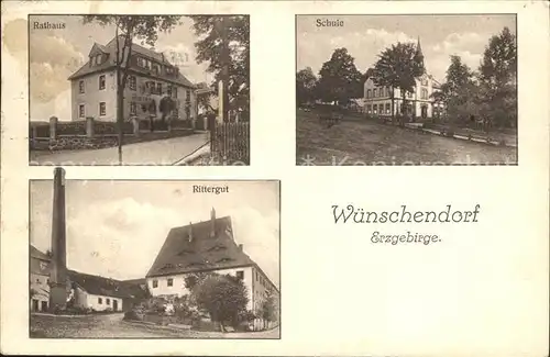 Wuenschendorf Lengefeld Erzgebirge Rathaus Schule Rittergut Kat. Lengefeld Erzgebirge